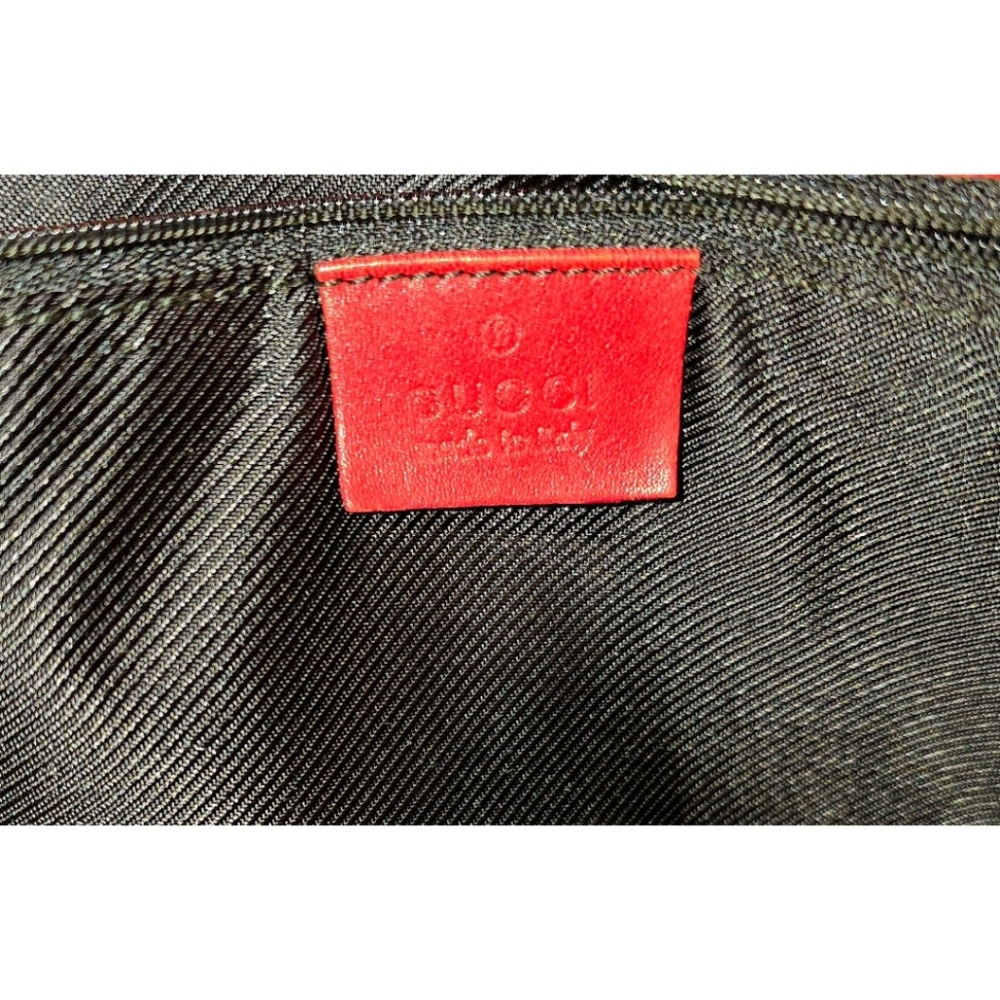 Gucci Crimson GG Sherry Line Monogrammed Canvas & Leather Tote Bag - Picture 6 of 9